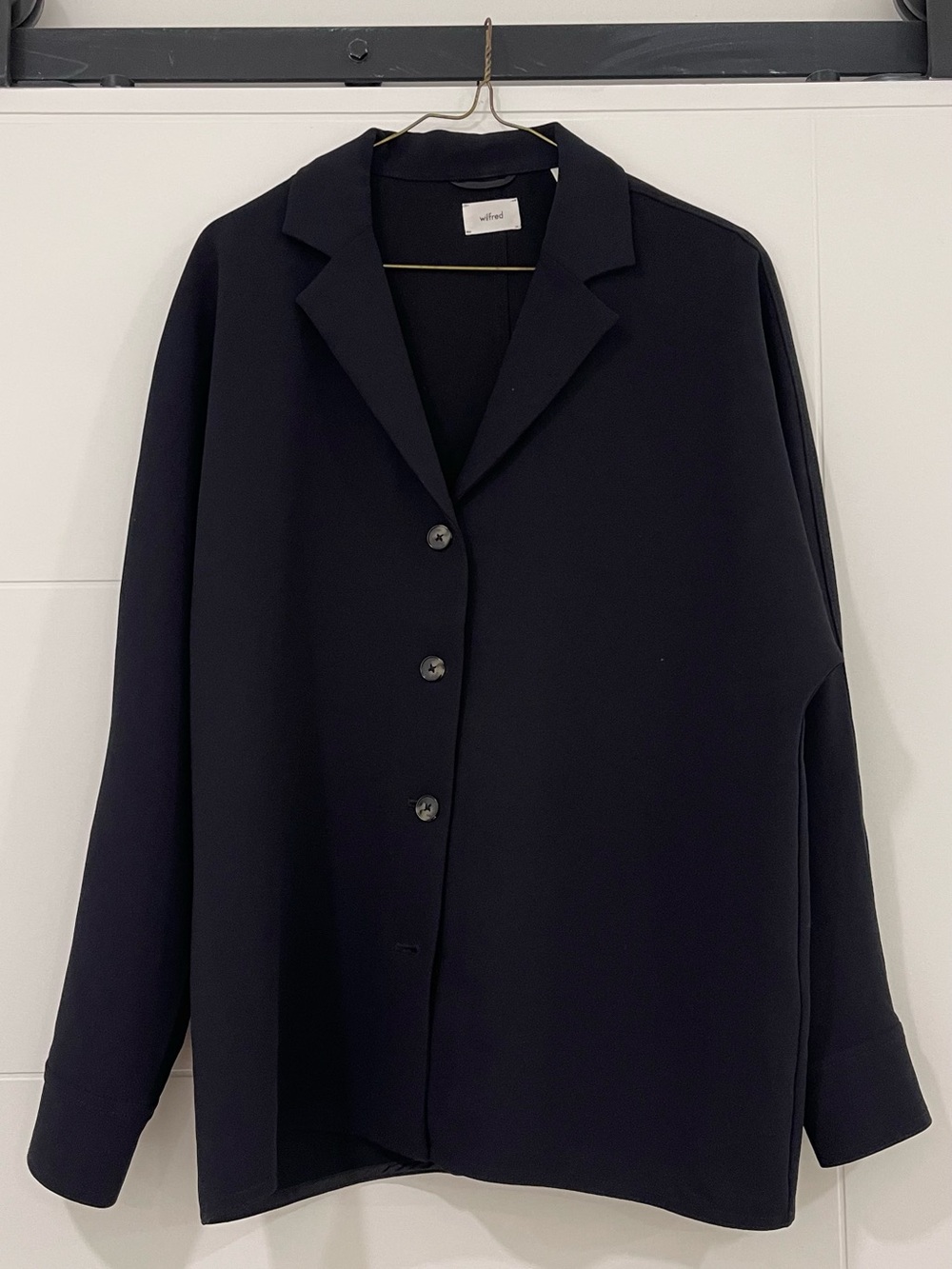 Wilfred Black Oversized Button-Front Blazer